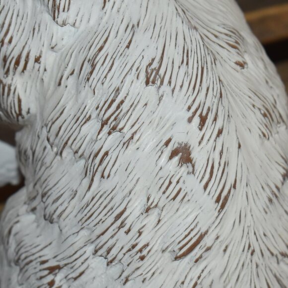 Resin Distressed Shabby Chic White Bunny Rabbit Country Cottage Farmhouse Decor - Picture 10 of 11